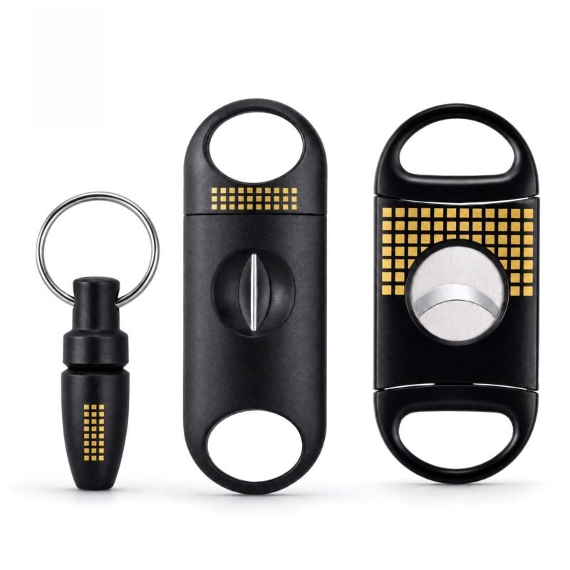 3-in-1 Cigar Cutter Set - Drill, Straight Cut, V-Cut, Complete Kit, Premium Travel Case