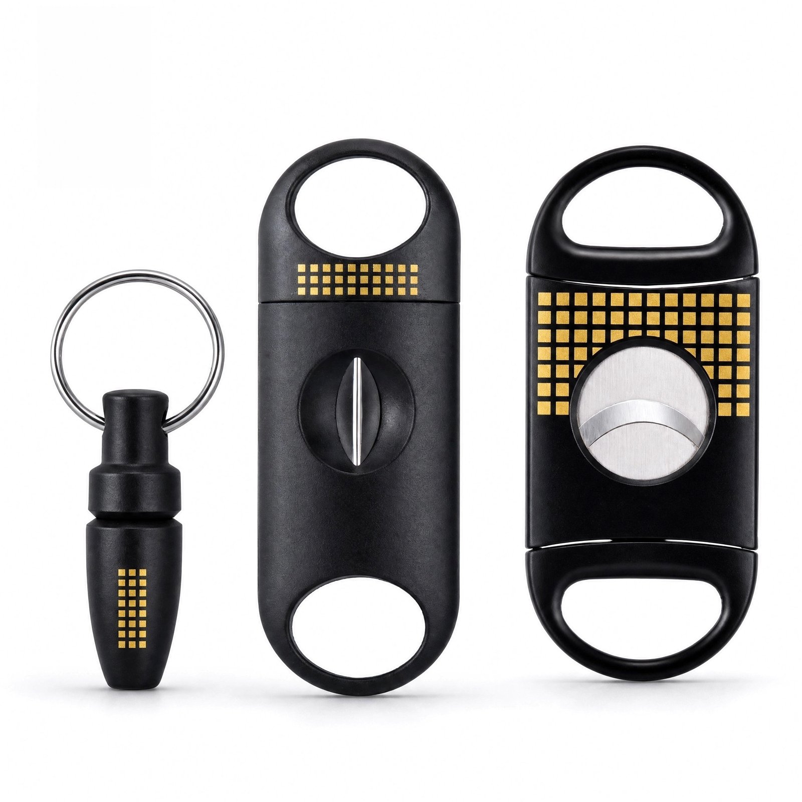 3-in-1 Cigar Cutter Set - Drill, Straight Cut, V-Cut, Complete Kit, Premium Travel Case