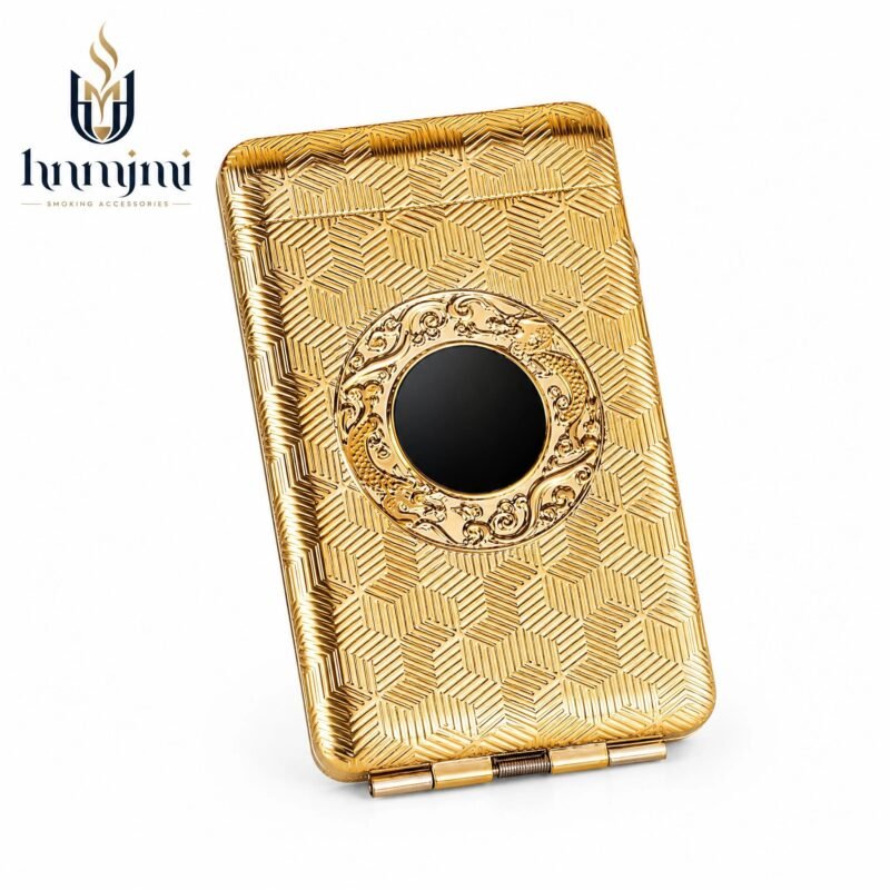 Vintage Dragon Engraved Cigarette Case - Metal, Spring Hinge, 3 Finishes