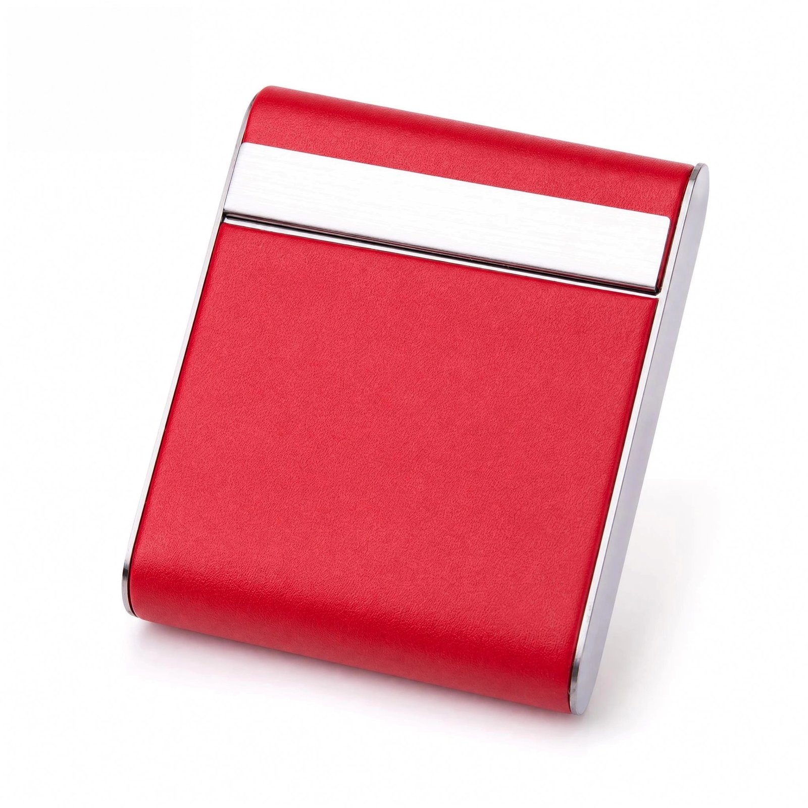 Premium Leather Cigarette Case - Metal Frame, Magnetic Flip Closure, Holds 20 Cigarettes, 5 Colors