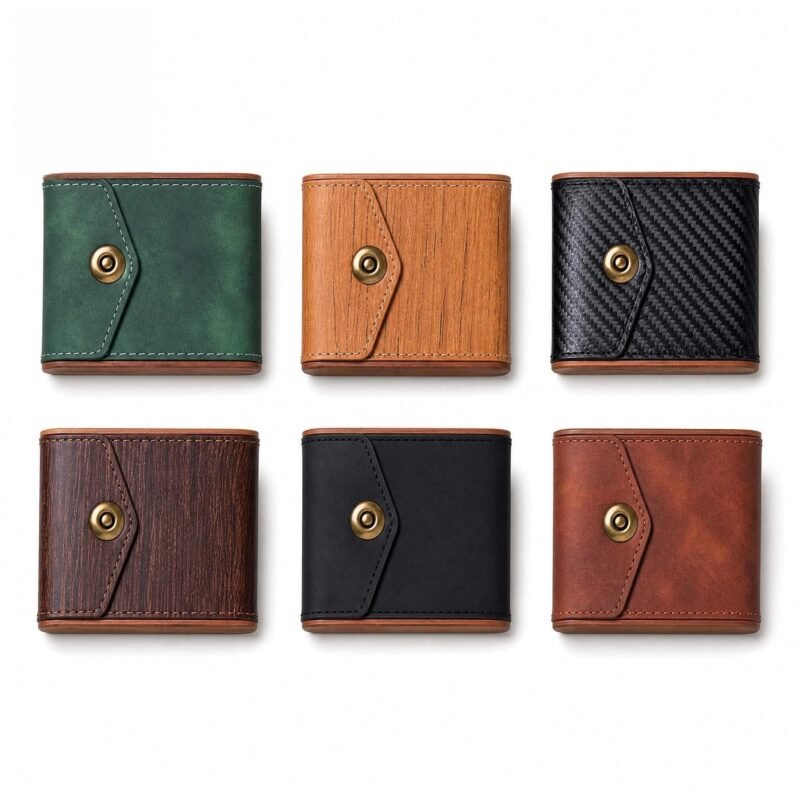 Premium Leather Cigarette Case - PU Leather, Magnetic Snap, Holds 20 Cigarettes, 6 Colors