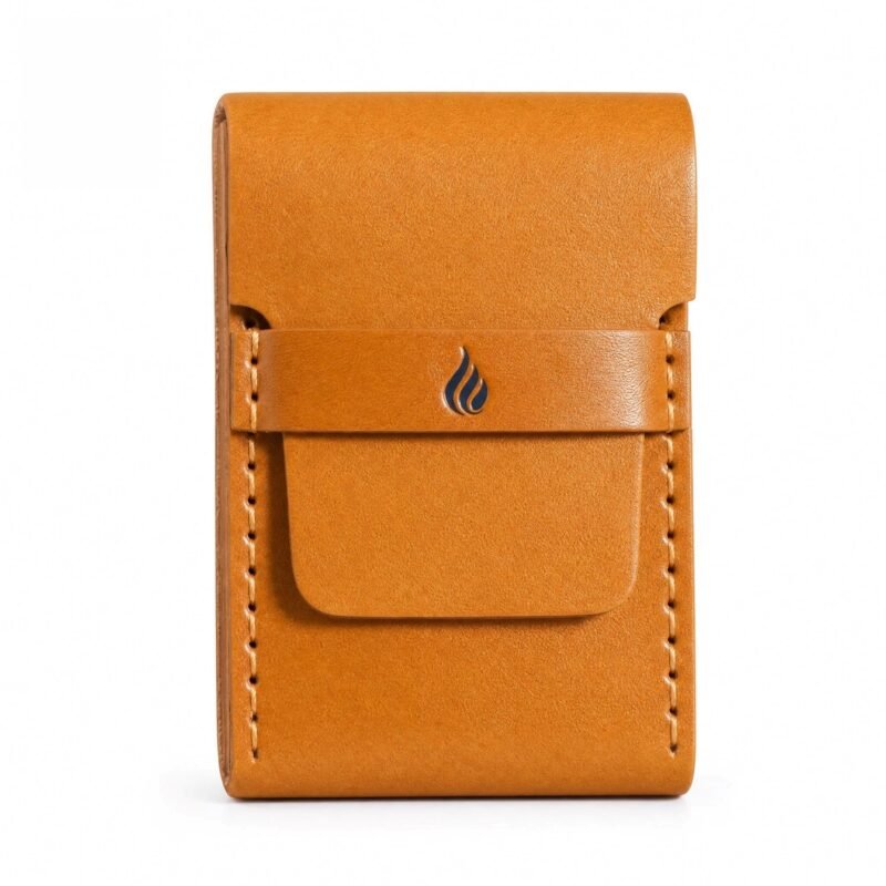 Premium Leather Cigarette Case - Genuine Leather, Magnetic Closure, Fits Standard Pack