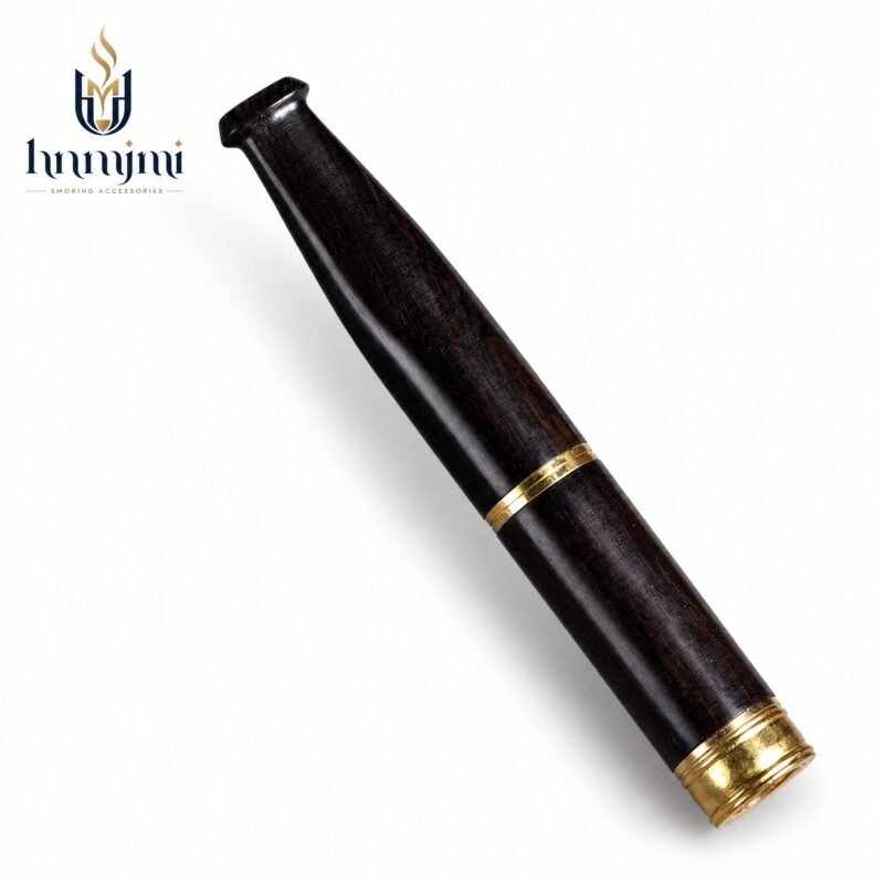 hnmjmi Ebony Wood Cigarette Filter Holder - Detachable, Metal Reinforced, Reduces unwanted particles