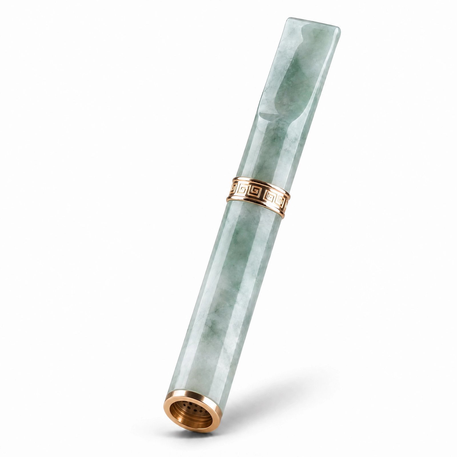 hnmjmi Jade Cigarette Filter Holder - Natural Stone, Reusable, Gold Accent - Image 3