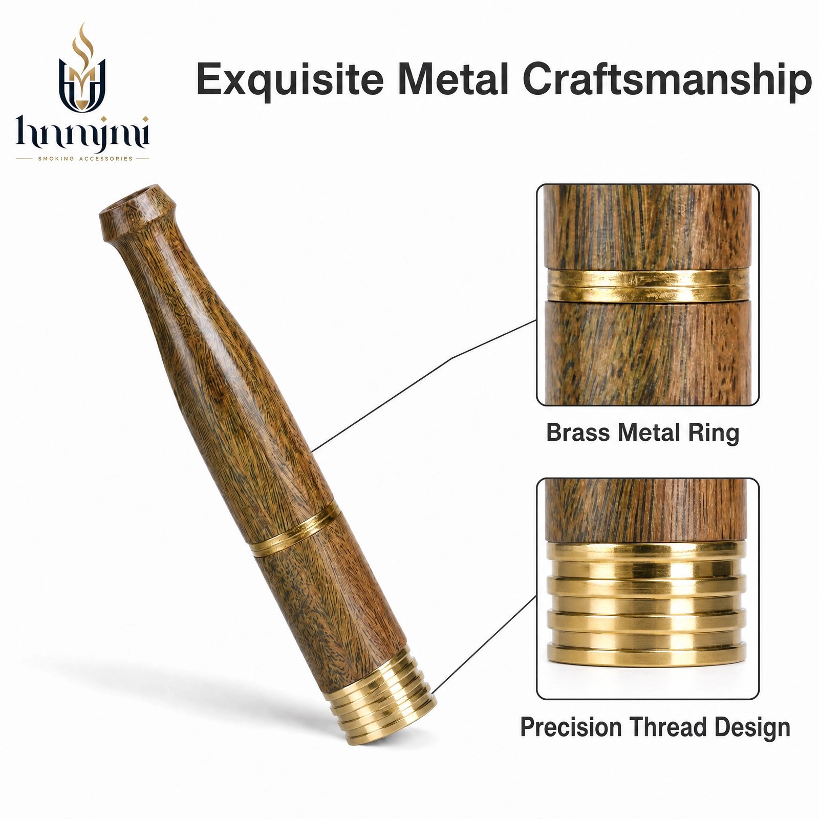 hnmjmi Wood Cigarette Filter Holder - Natural Wood, Reusable, Smooth Draw - Image 3