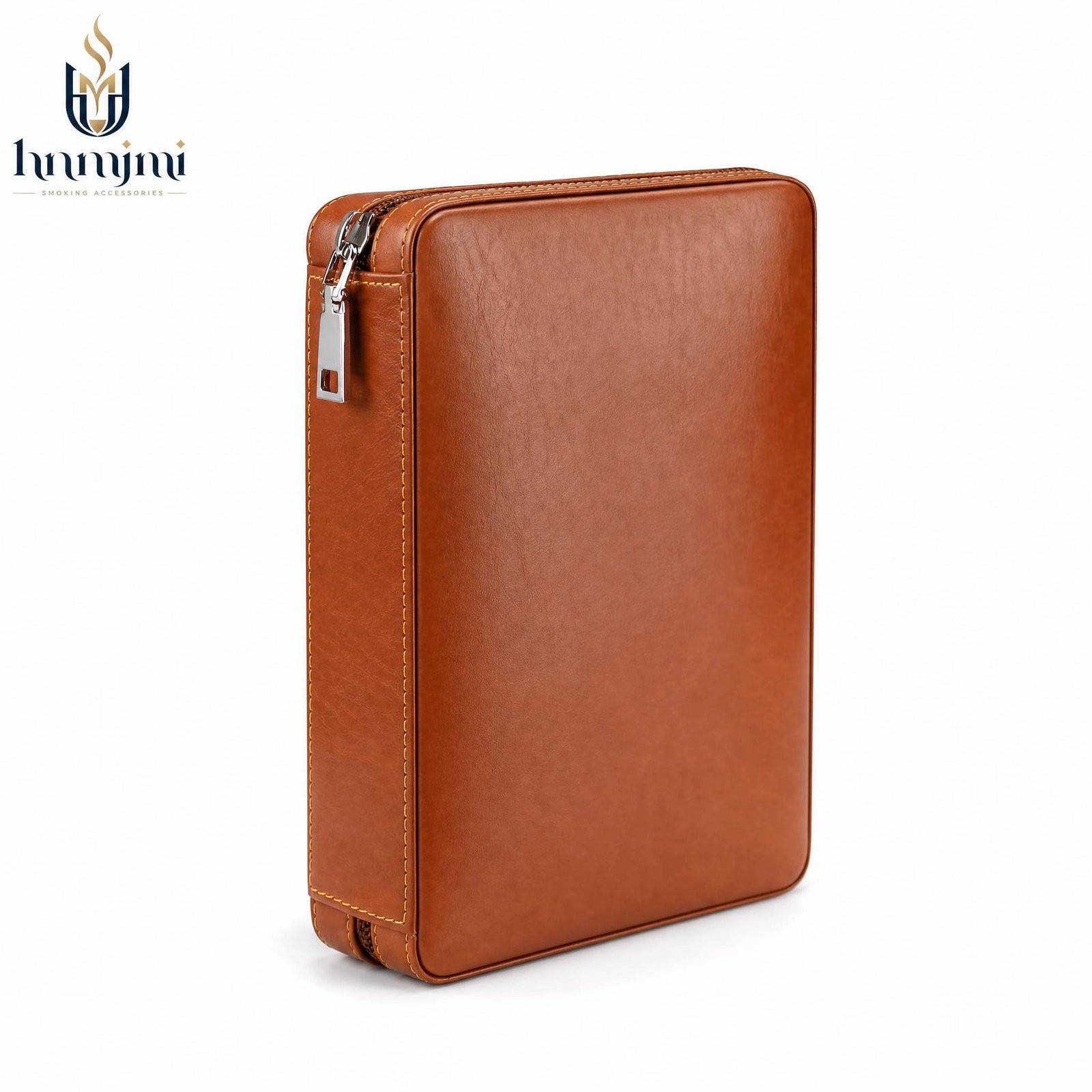 Premium Leather Cigar Humidor Case - 4-Capacity, Cedar Lining, Includes Cutter & Lighter Set - Image 3