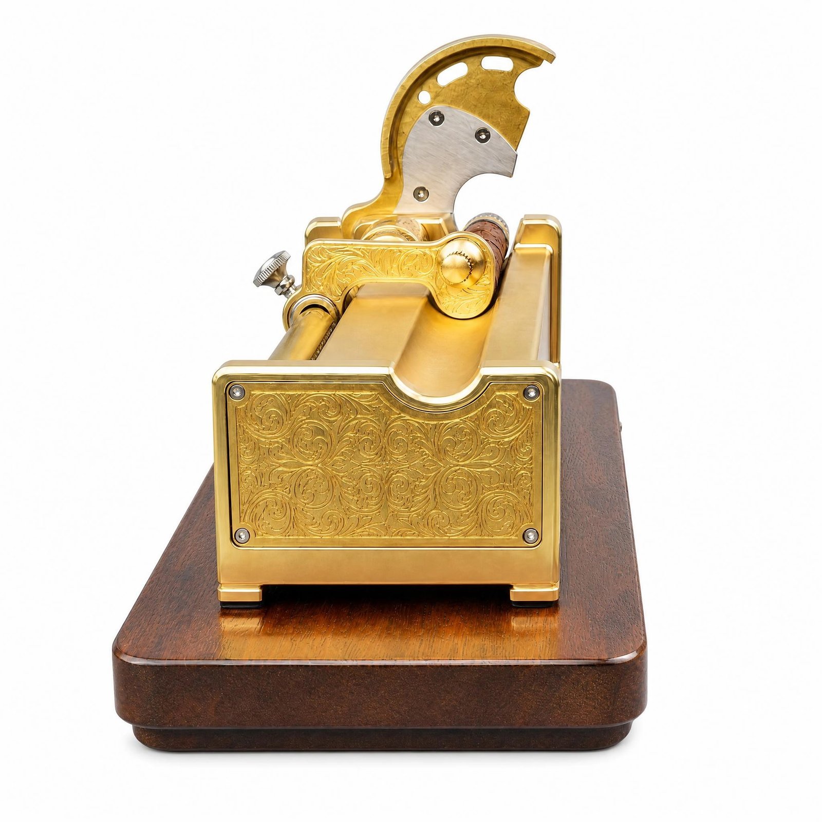 Luxury Cigar Cutter Set - Solid Brass, Walnut Base, Includes Ashtray, Gift-Ready - Image 5