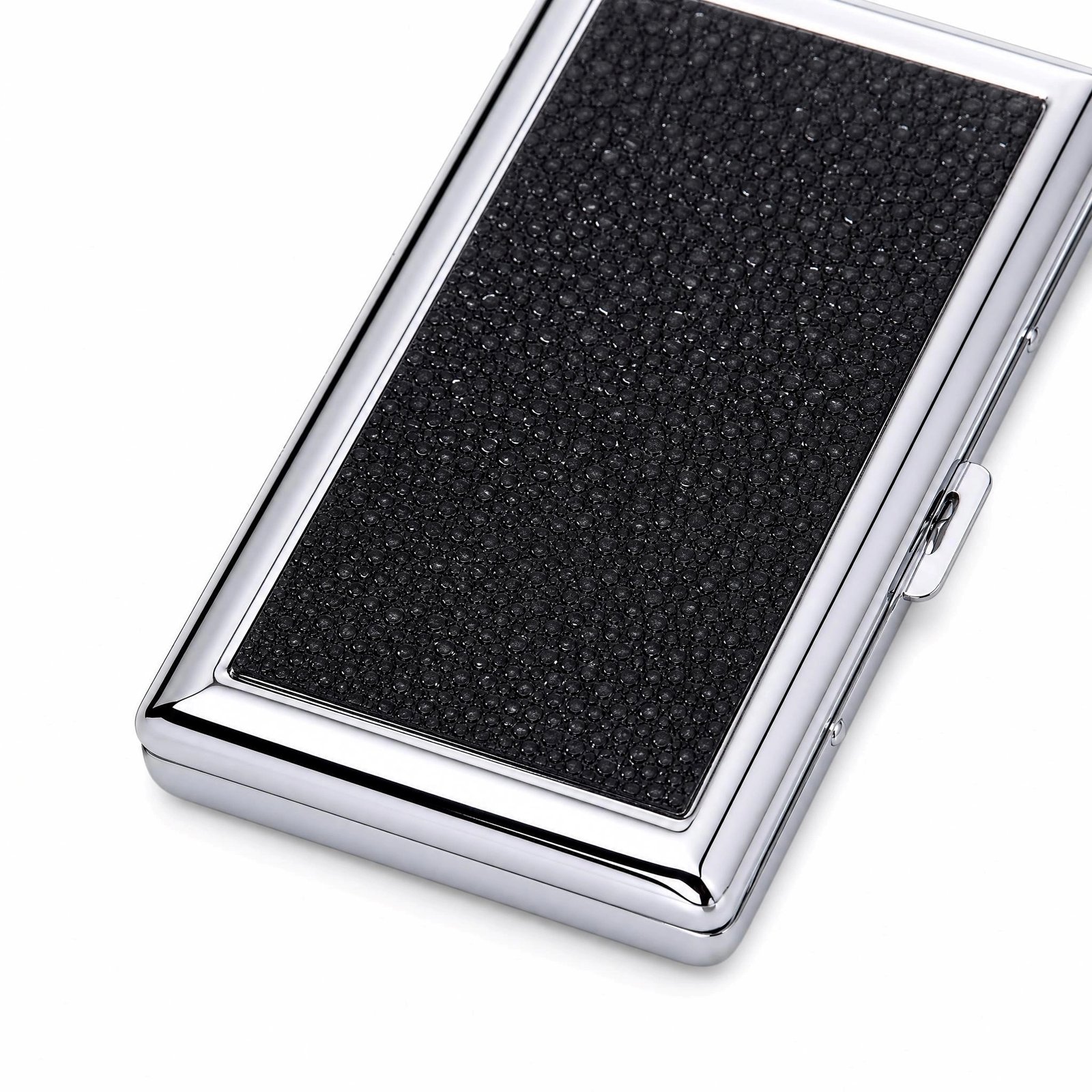 Premium Metal Cigarette Case - Sleek Compact, Snap Closure, 3 Textured Designs - Image 5